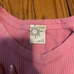 Aerie Pink Waffle Knit Jacket